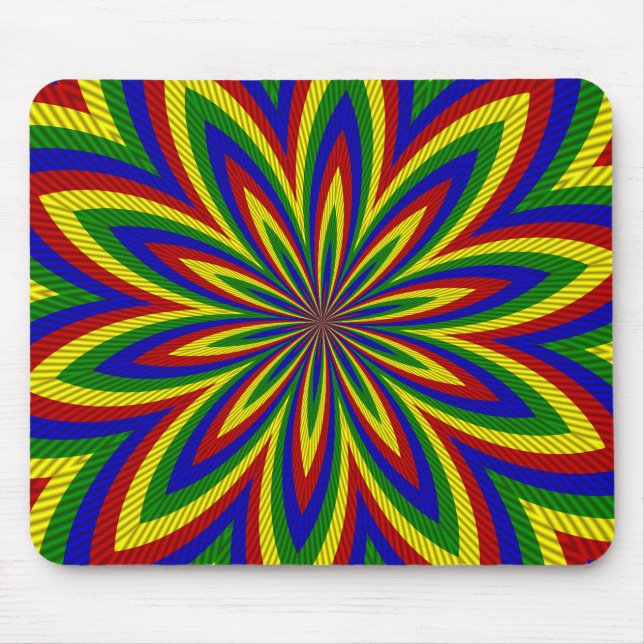 Mousepad Cores Primárias Roladas Flor 2 (Frente)
