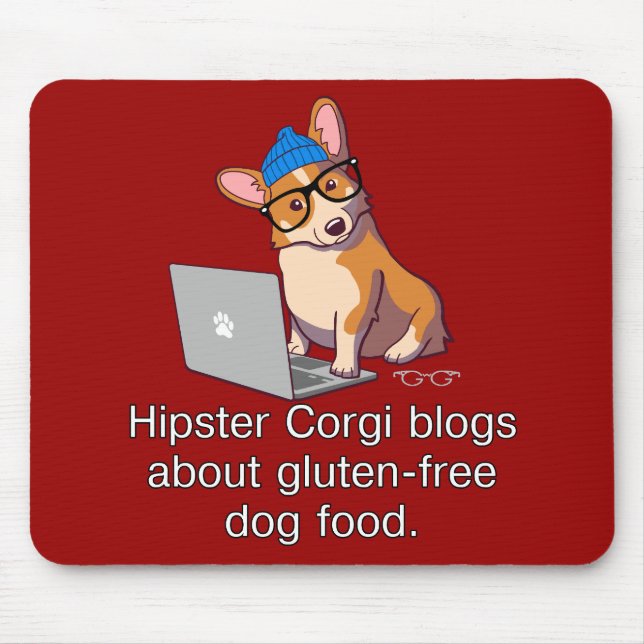 Mousepad Corgi 2 do hipster (Frente)