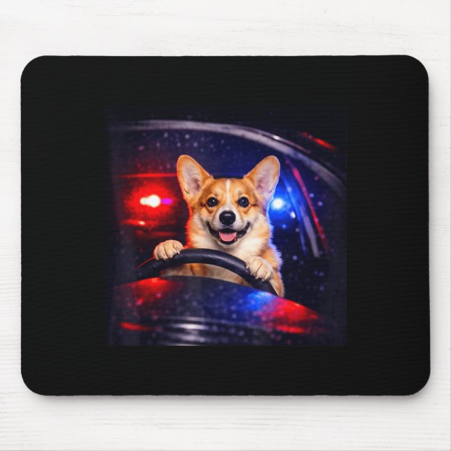 Mousepad Corgi engraçado dirigindo meme cachorro dirigindo  (Frente)