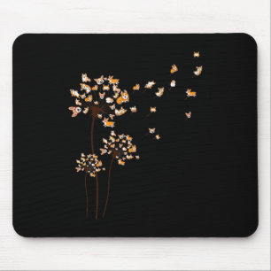 Mousepad Corgi Flower Fly Dandelion Cubo Cão Lover
