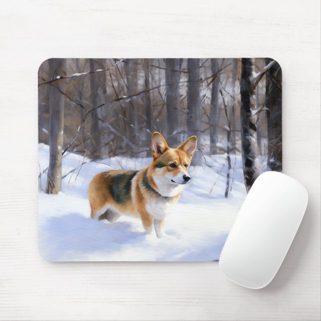 Mousepad Corgi Let It Snow Natal (Com mouse)