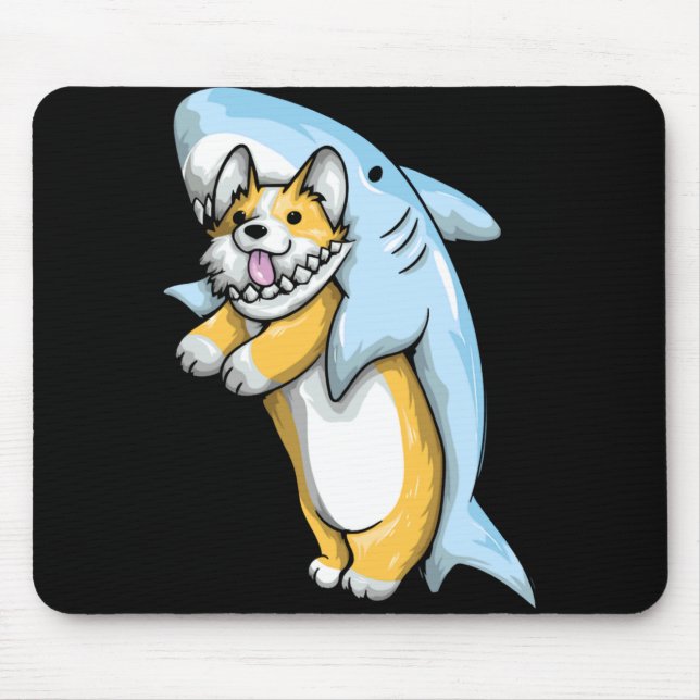 Mousepad Corgi Shark Funny Corgi Costume 988  (Frente)