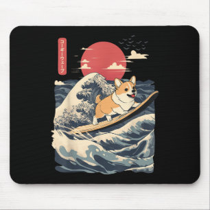 Mousepad Corgi Surfing Japonês