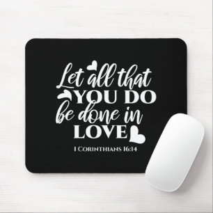 Mousepad Corintianos preto e branco 1 verso de Bíblia 16:14