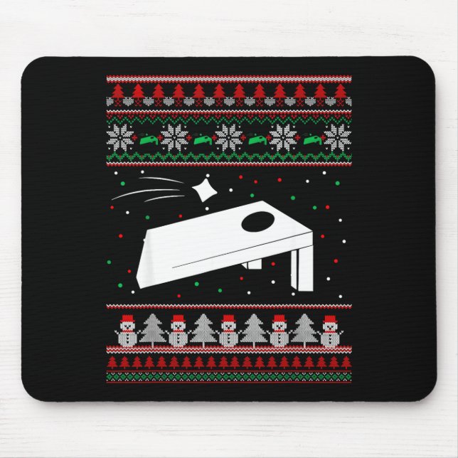 Mousepad Cornhole Ugly Christmas Sweater Pajama For Men Wom (Frente)