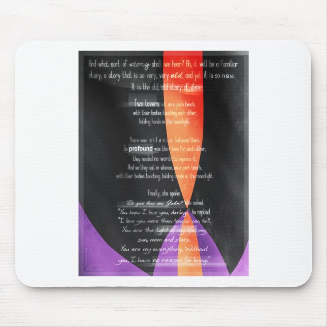 Mousepad Coroa 2013 de Carolina - amantes em um banco de (Frente)