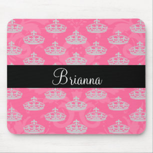 Mousepad Coroa cor-de-rosa conhecida personalizada do