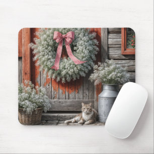 Mousepad Coroa de Respiração de Bebê na Porta de uma Casa d