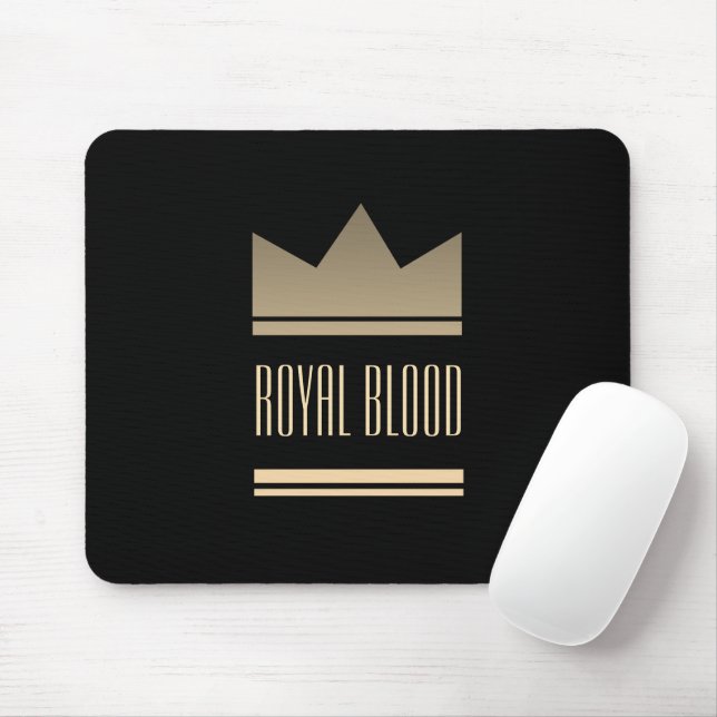 Mousepad Coroa Dourada Real Preta (Com mouse)