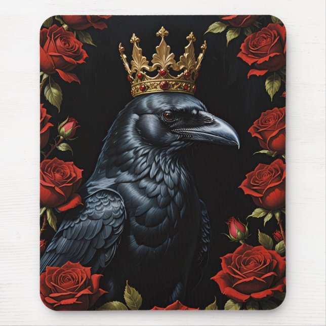 Mousepad Coroa em Rosas vermelhas Douradas da Coroa (Frente)