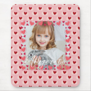 Mousepad Corpo de Coração Rosa Fotografado Personalizado