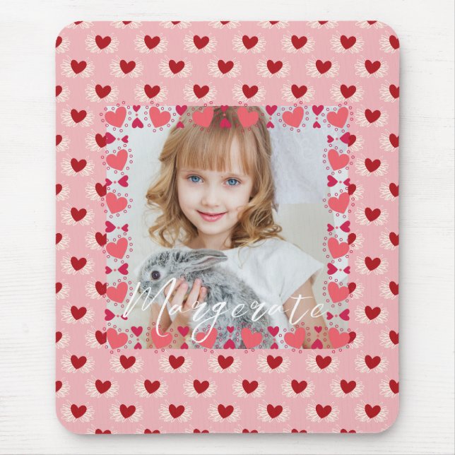 Mousepad Corpo de Coração Rosa Fotografado Personalizado (Frente)