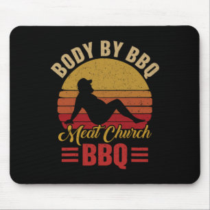 Mousepad Corpo de Homens Pelo Bbq Vintage Carne Igreja Chur