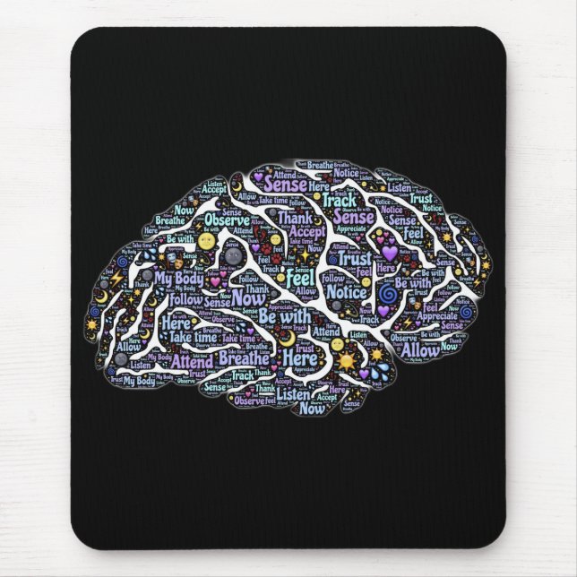 Mousepad Corpo de Meditação Arte de Palavras Inspiradora (Frente)