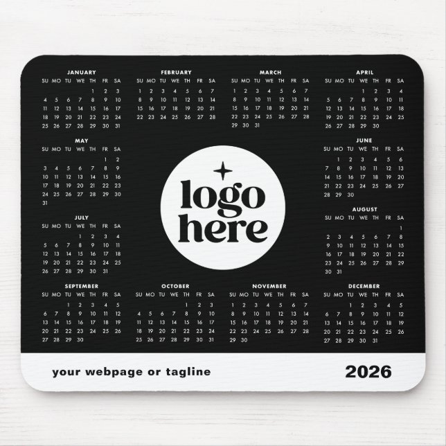 Mousepad Corporate Custom Business Logo 2026 Calendar (Frente)