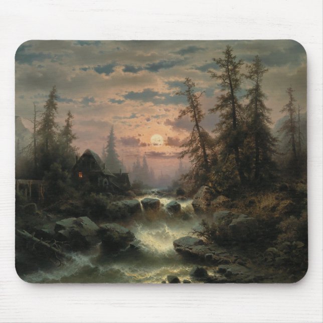 Mousepad Corrente das Montanhas em Lua - Albert Rieger (Frente)
