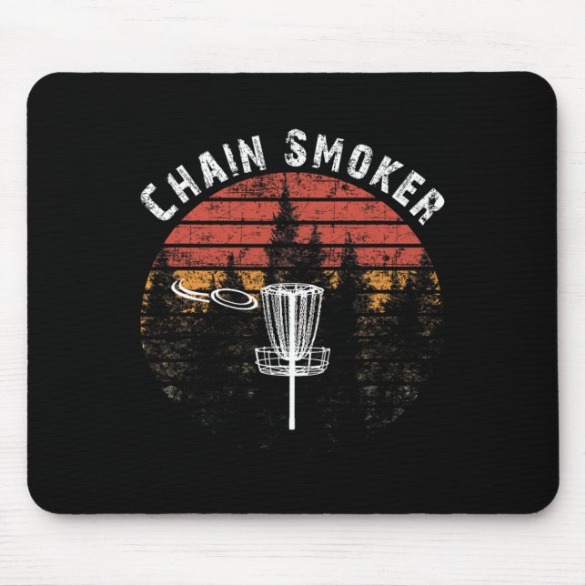 Mousepad Corrente Fumante Disco Engraçado Golf Frisbee Golf (Frente)