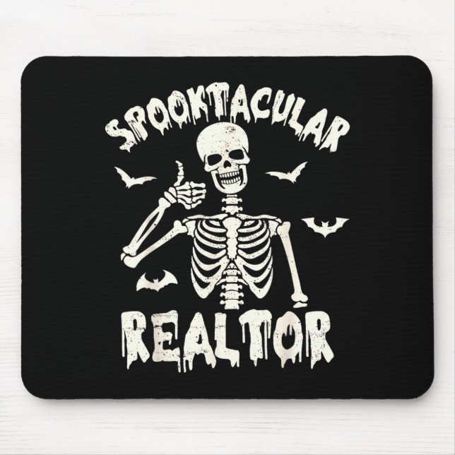 Mousepad Corretor Espetacular de Dia das Bruxas Esqueleto D (Frente)