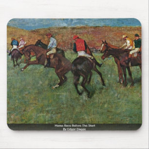 Mousepad Corrida de cavalos antes do começo por Edgar Dega