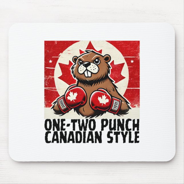 Mousepad Corta o Canadá Contra Tarifas Canadianas Beaver B (Frente)