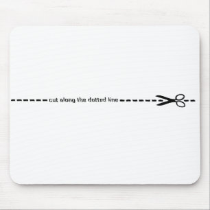 Mousepad corte ao longo da linha pontilhada