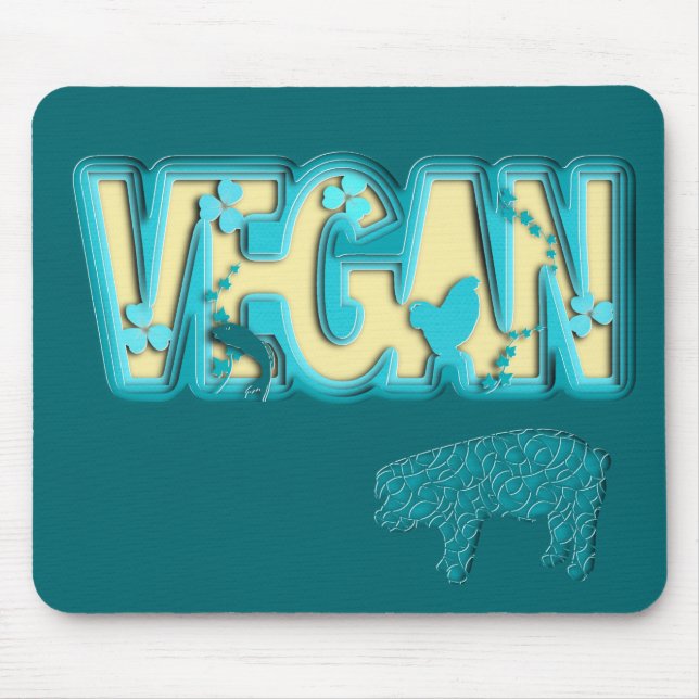 Mousepad Corte de papel vegetariano (Frente)