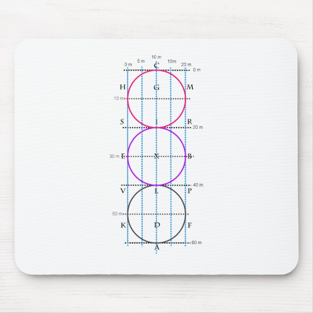 Mousepad corte do adestramento de 20x60m ** círculos ** (Frente)
