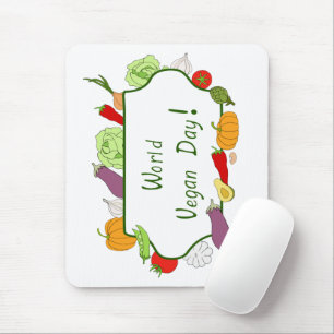 Mousepad Corte Minimalista do Dia Mundial da Vegetariana