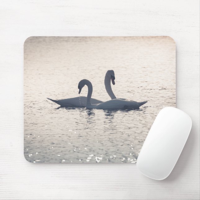 Mousepad Cortejando a natureza dos cisnes (Com mouse)