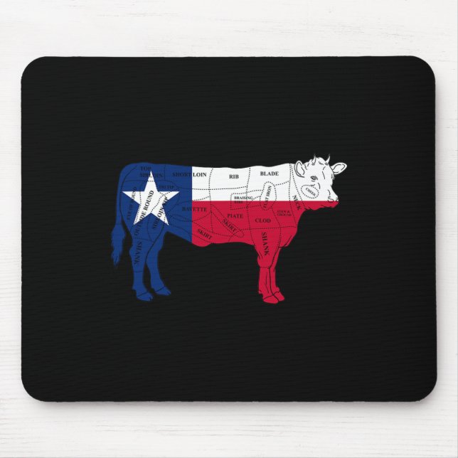 Mousepad Cortes de Açougue de Carne de Churrasco Bandeira d (Frente)
