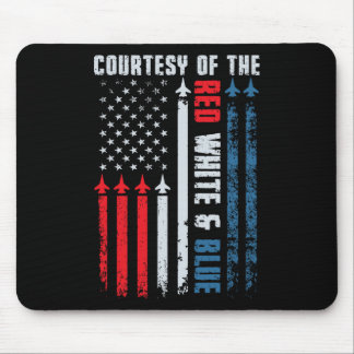 Mousepad Cortesia do Vermelho Branco e Azul