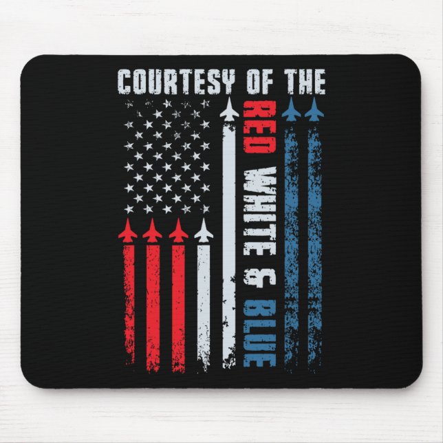 Mousepad Cortesia do Vermelho Branco e Azul (Frente)