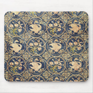 Mousepad Cortina decorada com cisnes e flor de lis