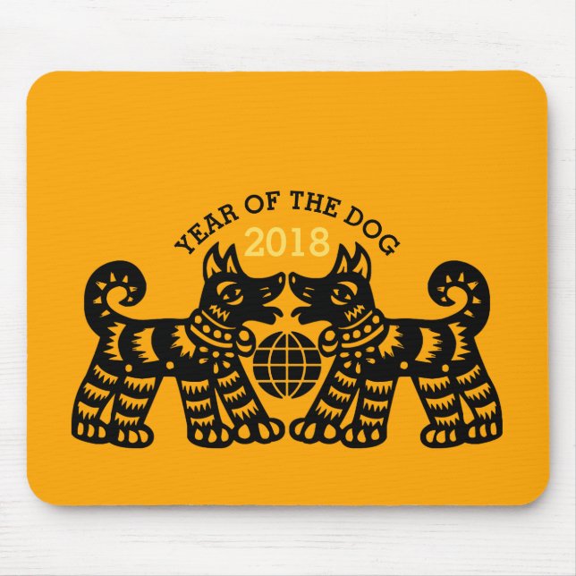 Mousepad Corto de Papelão Chinês - Ano do Cachorro - Escolh (Frente)