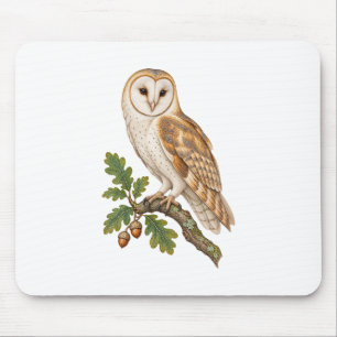 Mousepad Coruja-Buraqueira e Bolotas para uma Mesa Inspirad