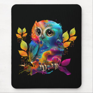 MOUSEPAD CORUJA COLORIDA ABSTRATA 
