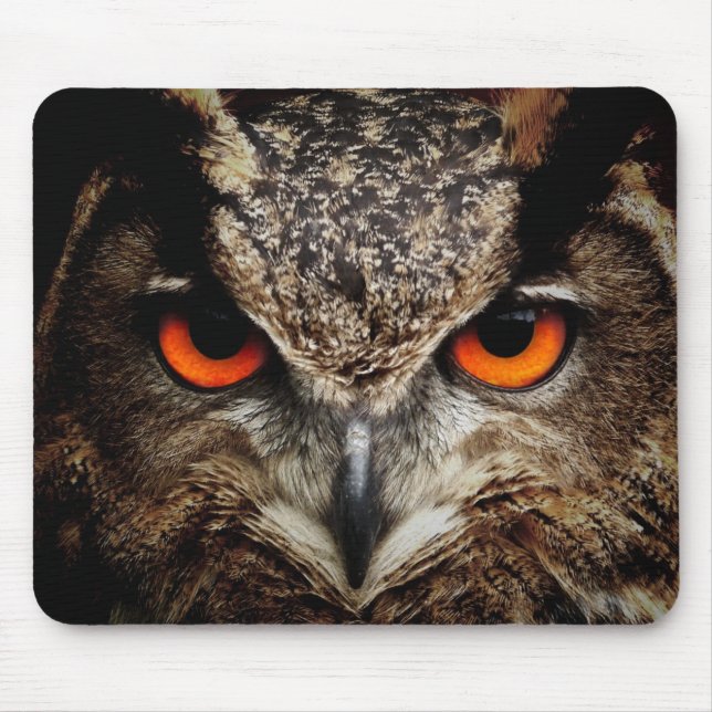 Mousepad Coruja com Cor de Olhos Laranja (Frente)