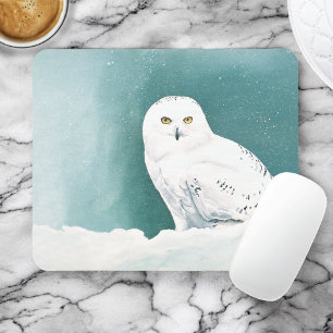Mousepad Coruja das Neves Céu de Inverno Ártico Neve Azul V