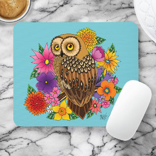 Mousepad Coruja do Buquê da Flor