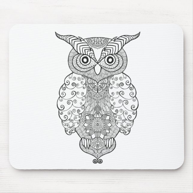 Mousepad Coruja do Doodle (Frente)