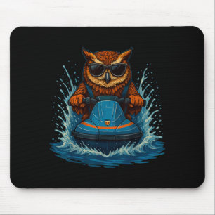 Mousepad Coruja engraçada com óculos de sol piloto de jet s