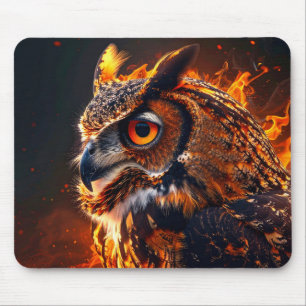 Mousepad Coruja flamejante