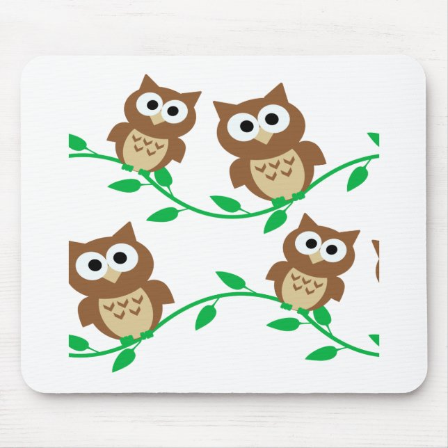 Mousepad coruja fofa coruja cartoon (Frente)