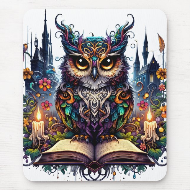 Mousepad Coruja Mágica Livresca (Frente)