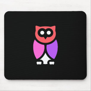 Mousepad Coruja Noturna, Linda Rosa e Vermelha, Pop Abstrat
