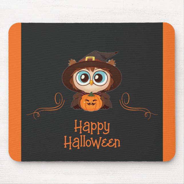 Mousepad Coruja/Queda/Outono/Halloween/abóbora (Frente)