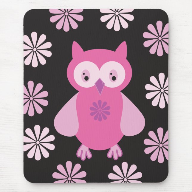 Mousepad Coruja rosa-branca (Frente)