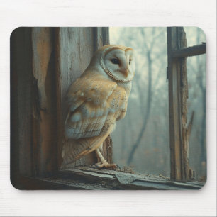 Mousepad Coruja Rústica Na Arte Da Janela