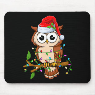 Mousepad Coruja Usando Chapéu de Papai Noel Xmas - Pássaros