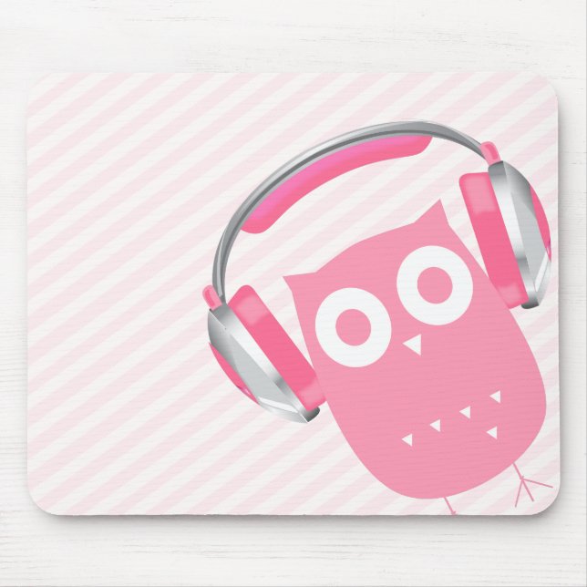 Mousepad Coruja w/Headphones de Kawaii (Frente)